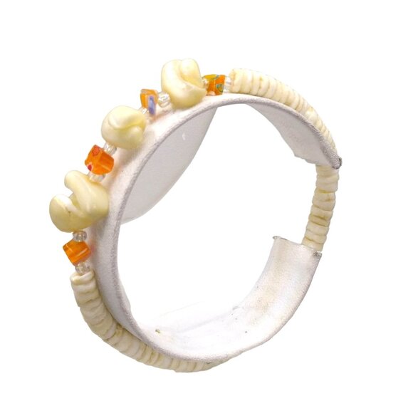 Vintage Heishi Beads Necklace and Bracelet with Mother of Pearl Nuggets and Mill - Picture 2 of 5